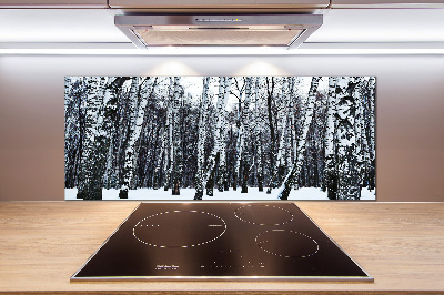 Panel dekor szkło Brzozy zimą