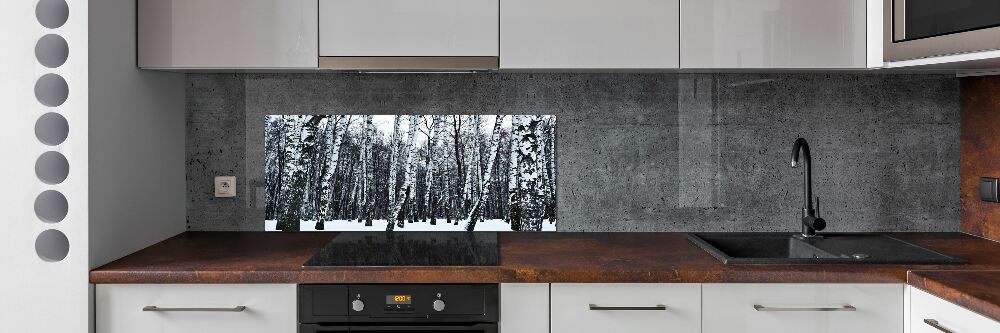 Panel dekor szkło Brzozy zimą