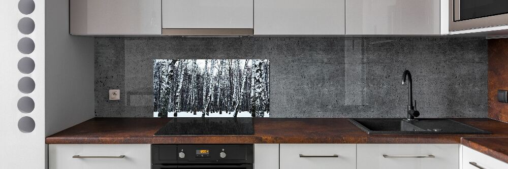 Panel dekor szkło Brzozy zimą