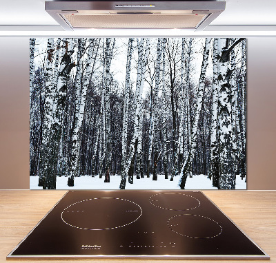 Panel dekor szkło Brzozy zimą