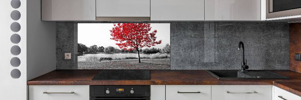 Panel do kuchni Czerwone drzewo