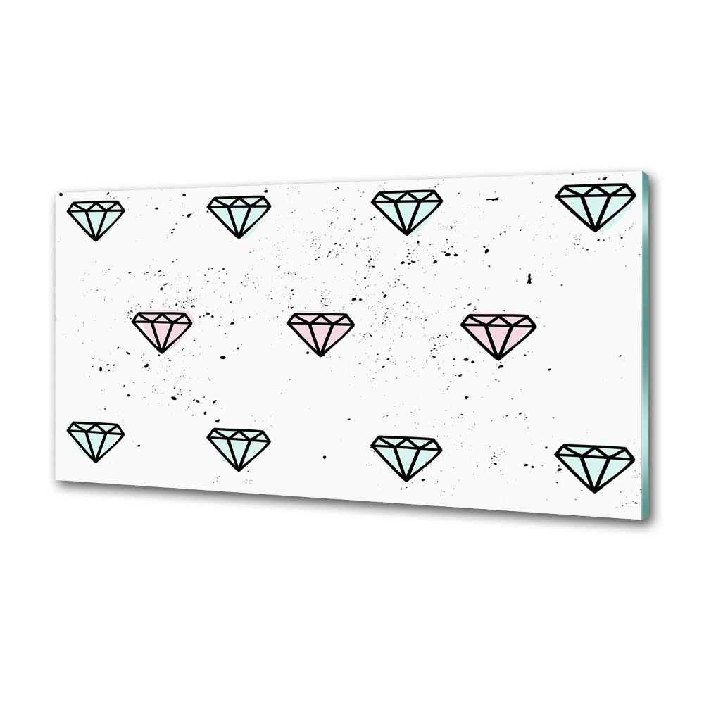 Panel między meble w kuchni Diamenty