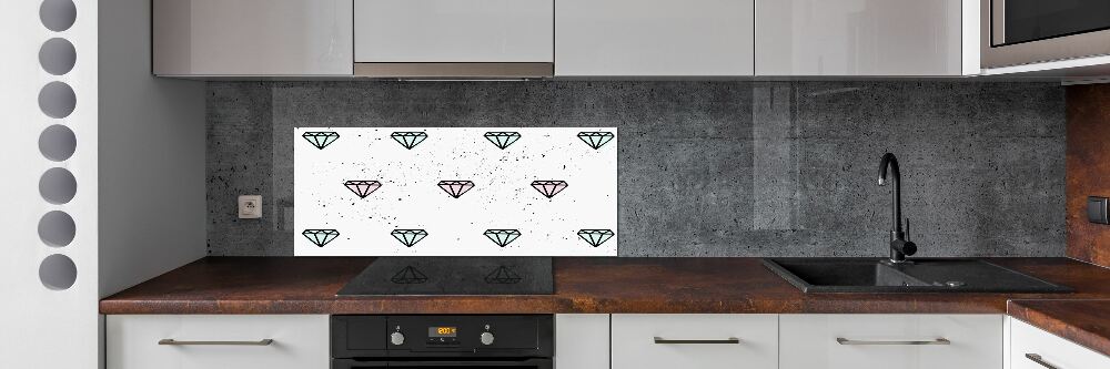 Panel między meble w kuchni Diamenty