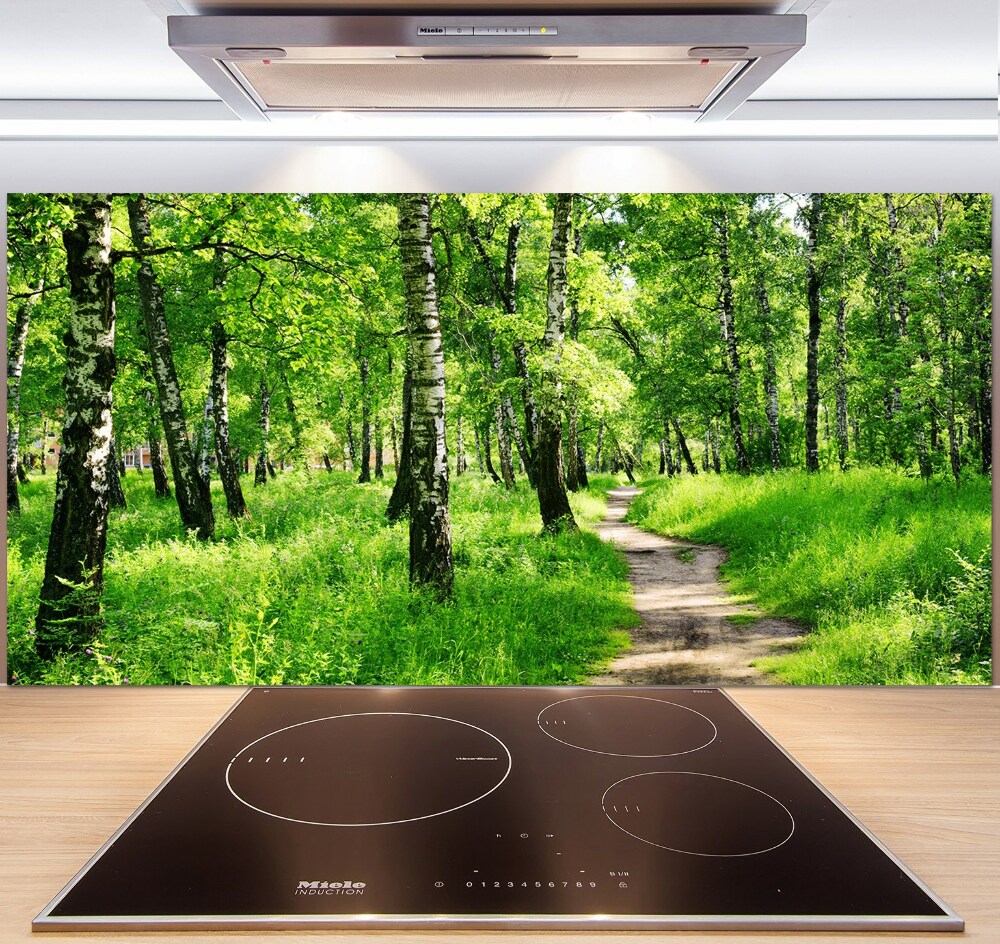 Panel dekor szkło Brzozowy las