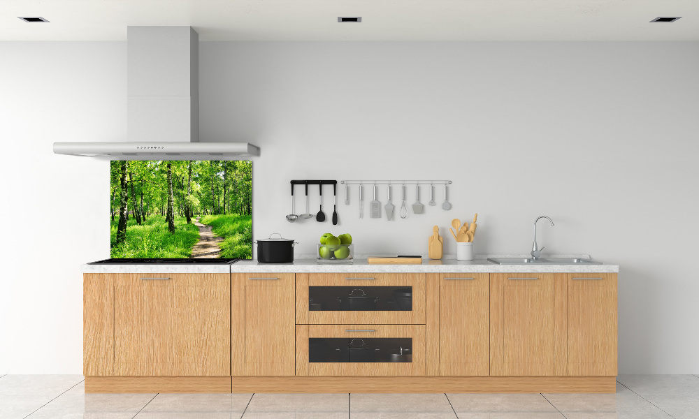 Panel dekor szkło Brzozowy las