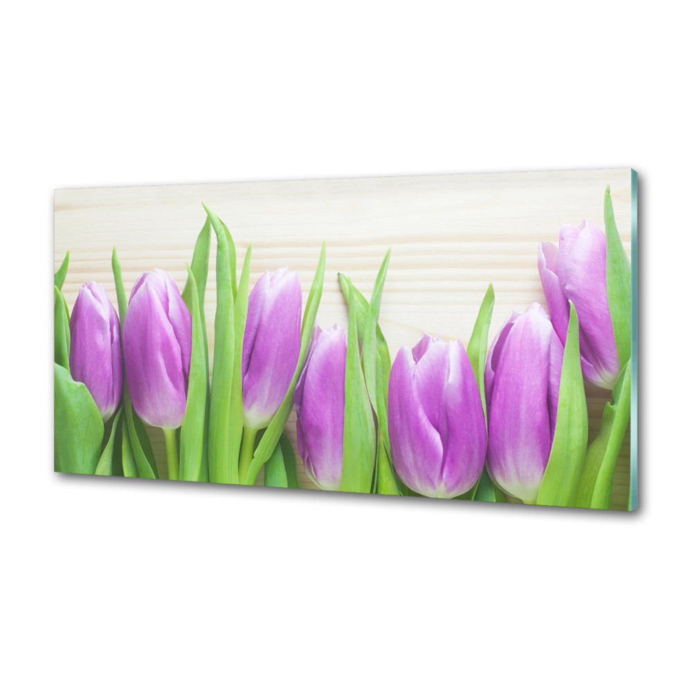Panel do kuchni Fioletowe tulipany