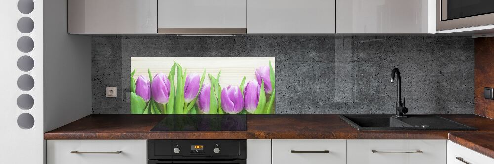 Panel do kuchni Fioletowe tulipany