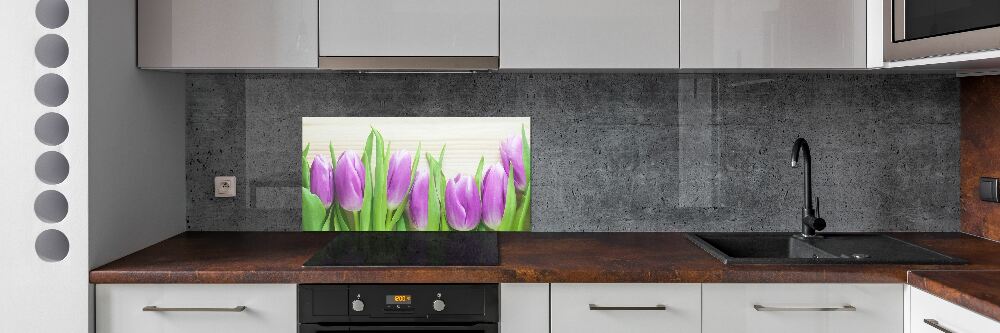 Panel do kuchni Fioletowe tulipany