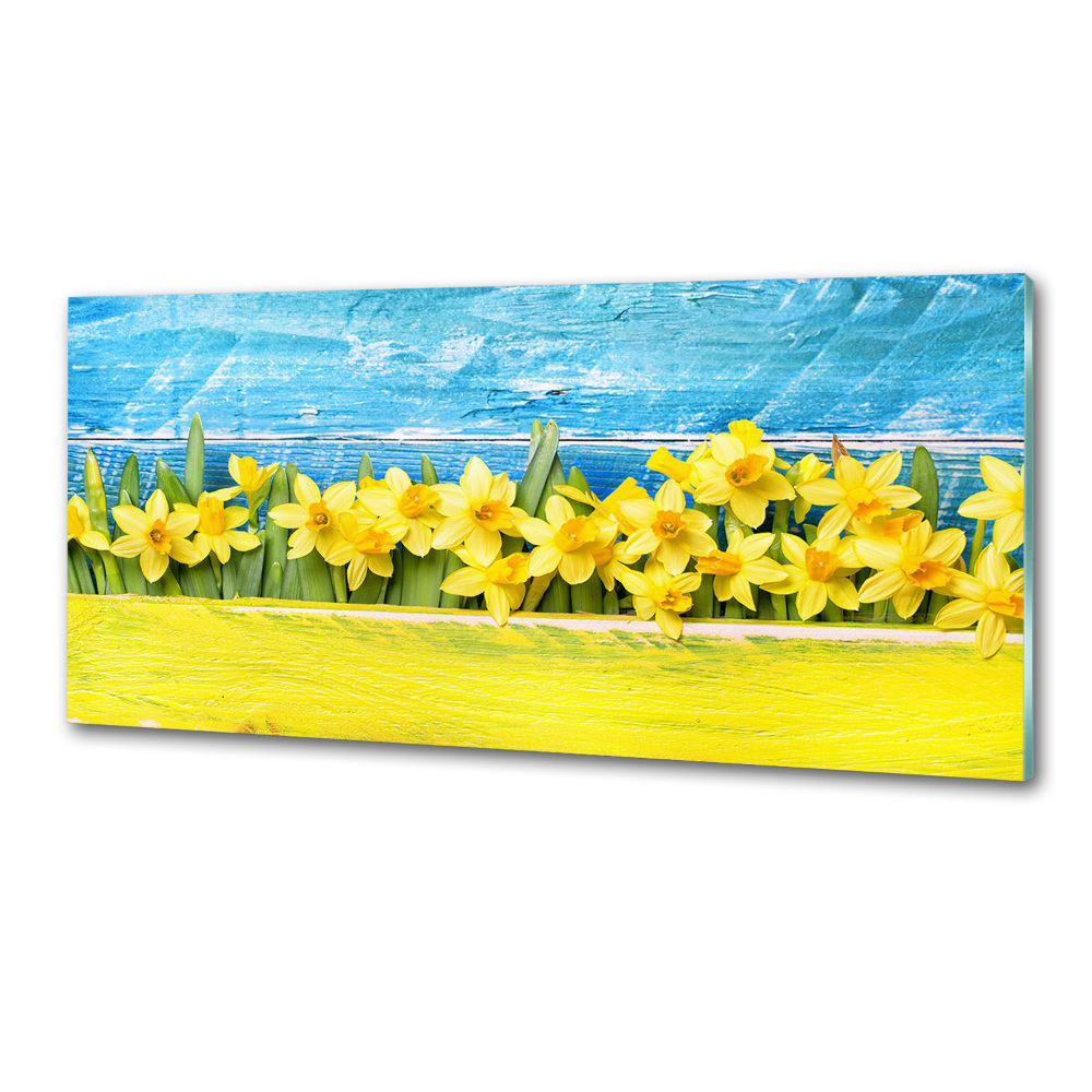 Panel szklany do kuchni Żonkile