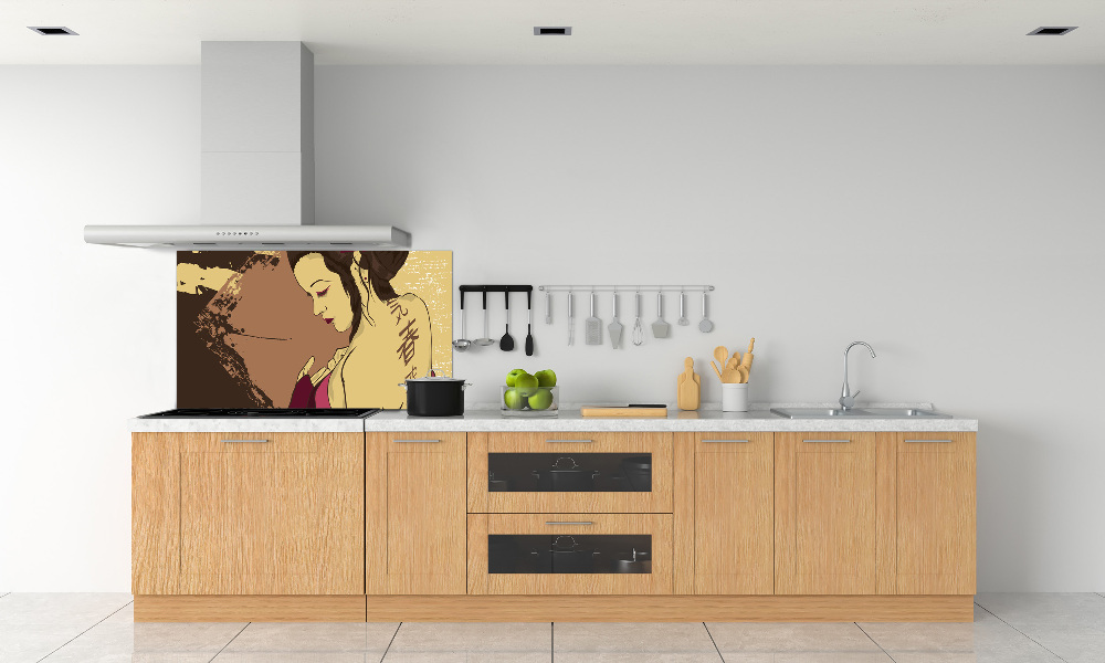 Panel szklany do kuchni Gejsza