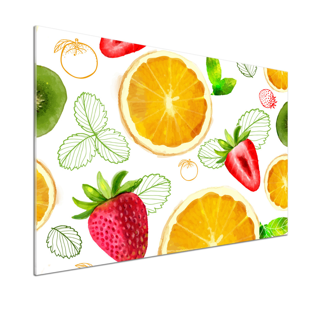 Panel szklany do kuchni Owoce