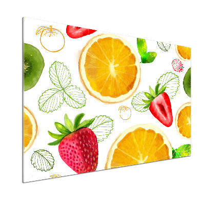 Panel szklany do kuchni Owoce