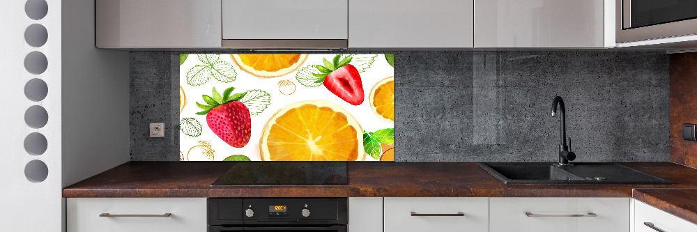 Panel szklany do kuchni Owoce