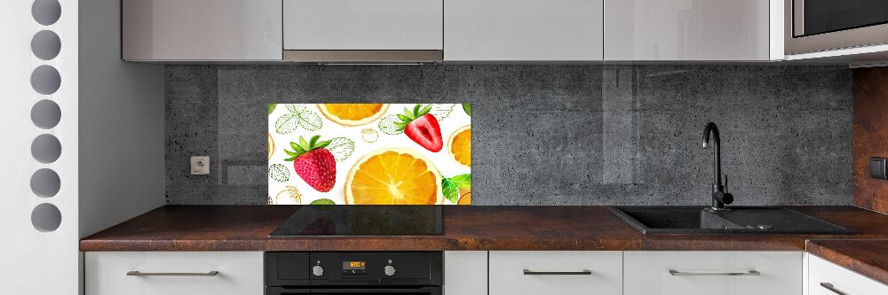 Panel szklany do kuchni Owoce