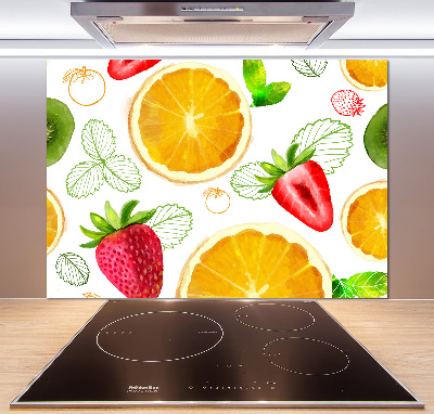 Panel szklany do kuchni Owoce