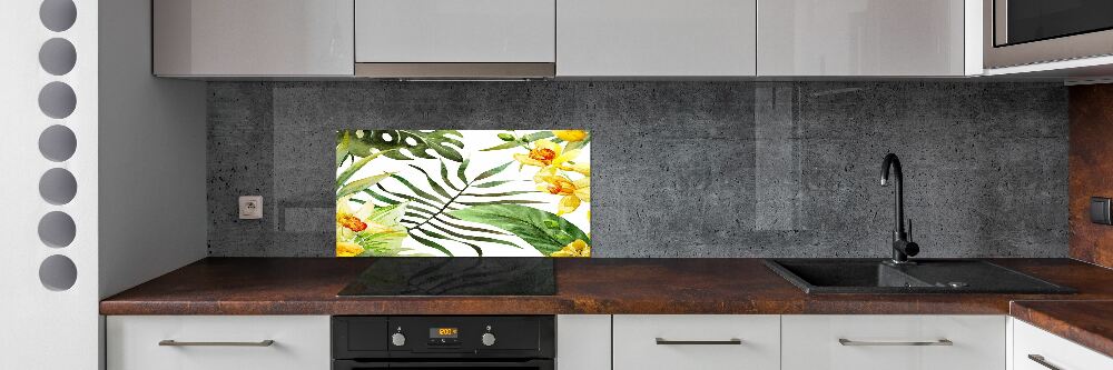 Panel do kuchni Tropikalne kwiaty