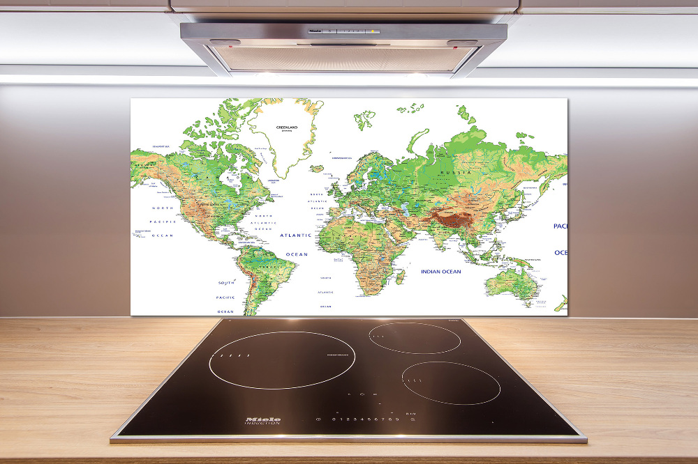 Panel dekor szkło Mapa świata