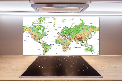 Panel dekor szkło Mapa świata