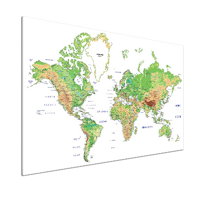 Panel dekor szkło Mapa świata