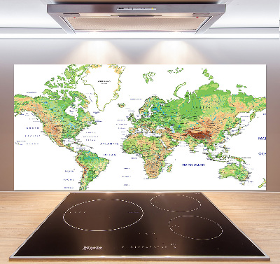 Panel dekor szkło Mapa świata