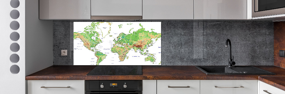 Panel dekor szkło Mapa świata