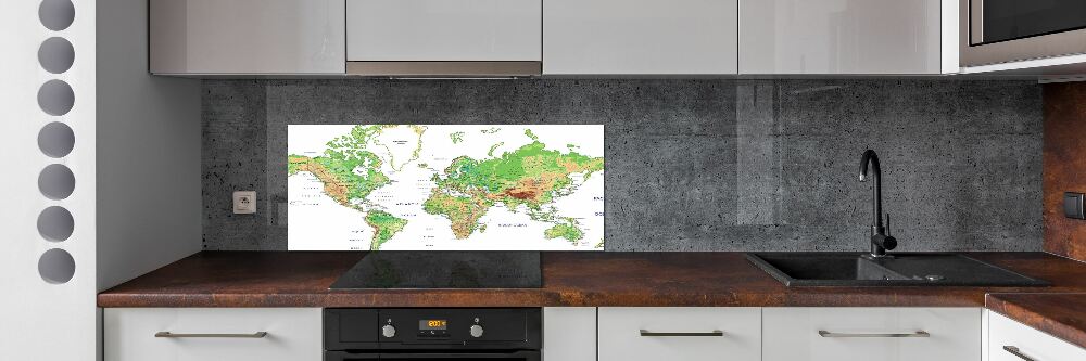 Panel dekor szkło Mapa świata