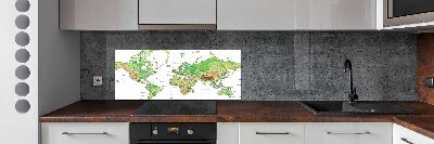 Panel dekor szkło Mapa świata