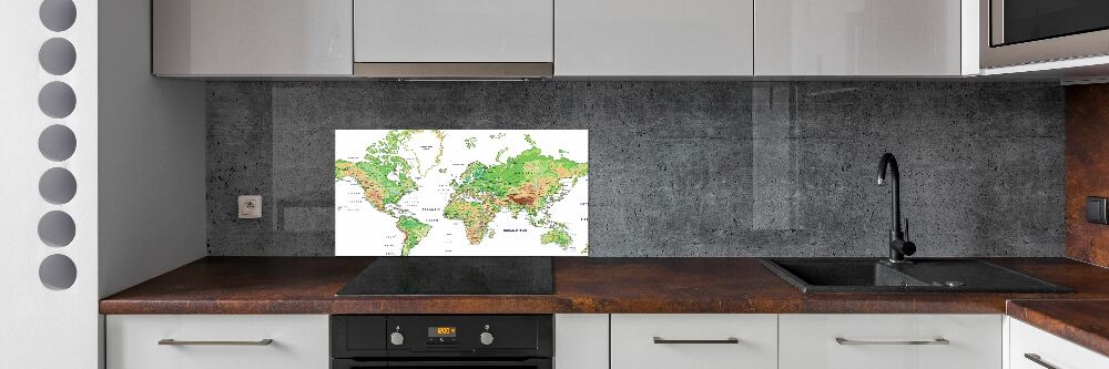 Panel dekor szkło Mapa świata