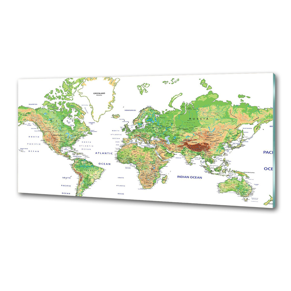 Panel dekor szkło Mapa świata