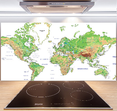 Panel dekor szkło Mapa świata