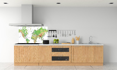 Panel dekor szkło Mapa świata