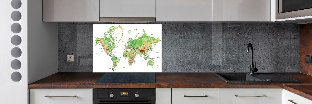 Panel dekor szkło Mapa świata