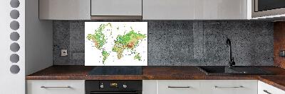 Panel dekor szkło Mapa świata