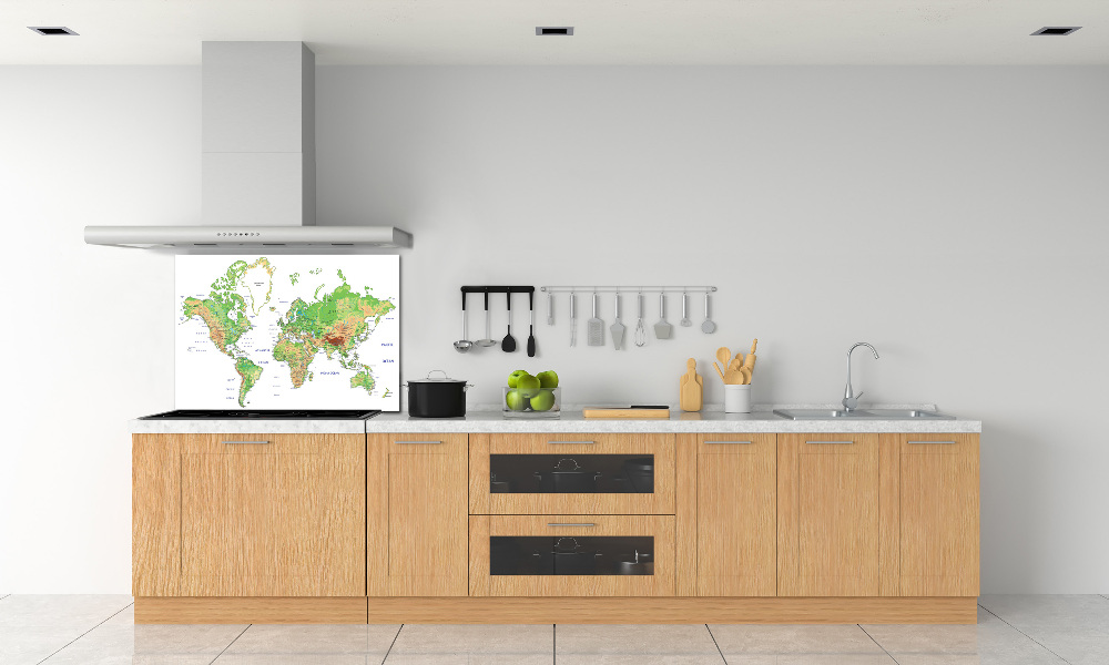 Panel dekor szkło Mapa świata