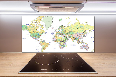 Panel dekor szkło Mapa świata