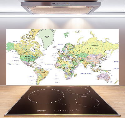 Panel dekor szkło Mapa świata