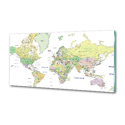 Panel dekor szkło Mapa świata