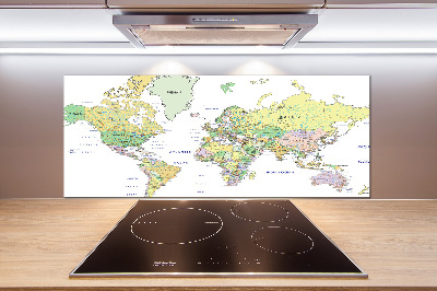 Panel dekor szkło Mapa świata