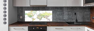 Panel dekor szkło Mapa świata