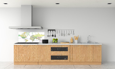 Panel dekor szkło Mapa świata