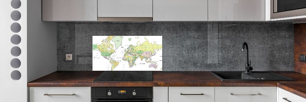 Panel dekor szkło Mapa świata