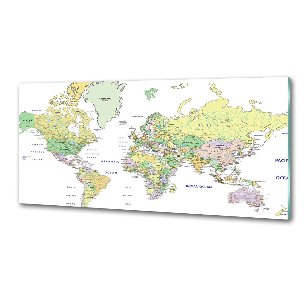 Panel dekor szkło Mapa świata