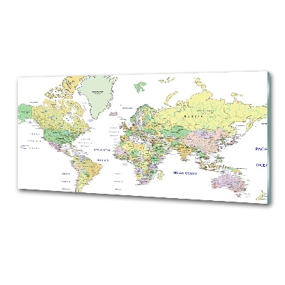 Panel dekor szkło Mapa świata