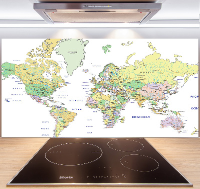 Panel dekor szkło Mapa świata