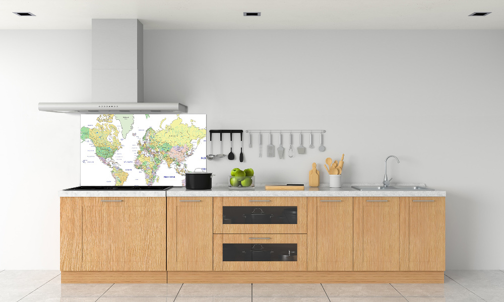 Panel dekor szkło Mapa świata