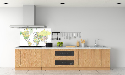 Panel dekor szkło Mapa świata