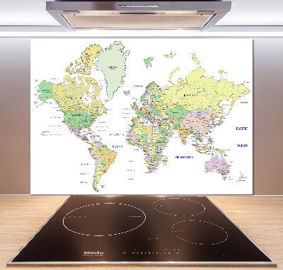 Panel dekor szkło Mapa świata
