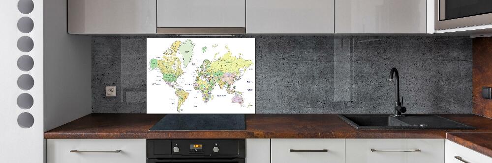 Panel dekor szkło Mapa świata