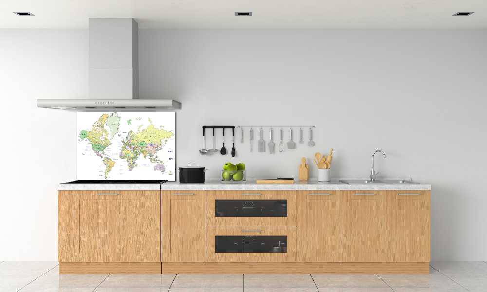 Panel dekor szkło Mapa świata