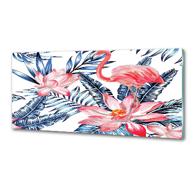 Panel do kuchni Flamingi i rośliny